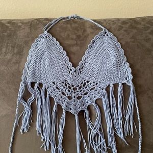 Blue Crochet Top
